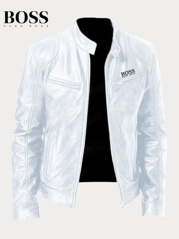 Chaqueta casual de piel sintética