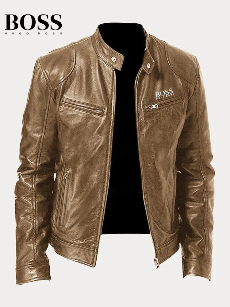 Chaqueta casual de piel sintética