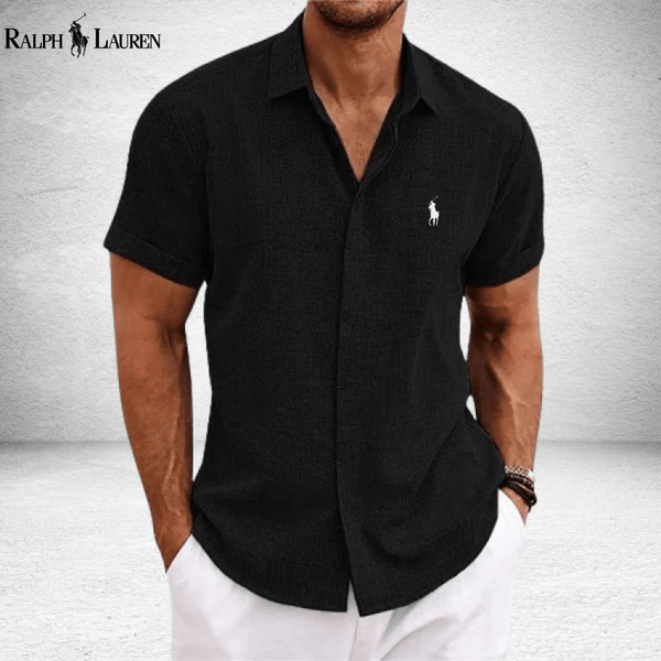Camisa clásica de lino y algodón