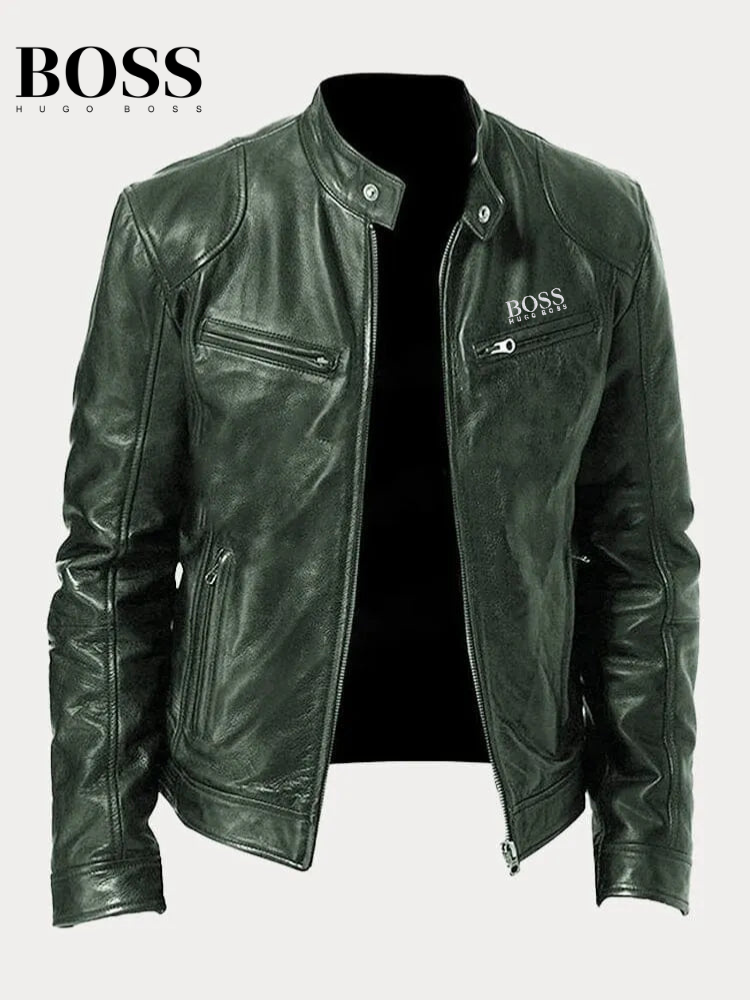 Chaqueta casual de piel sintética