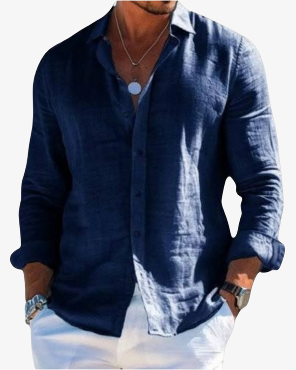 Camisa de lino con firma