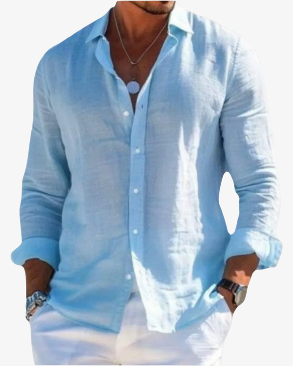 Camisa de lino con firma