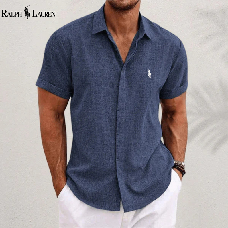 Camisa clásica de lino y algodón