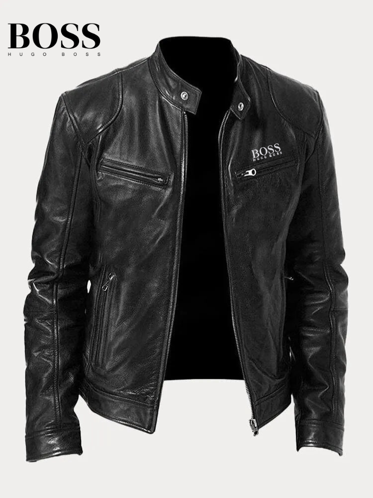 Chaqueta casual de piel sintética