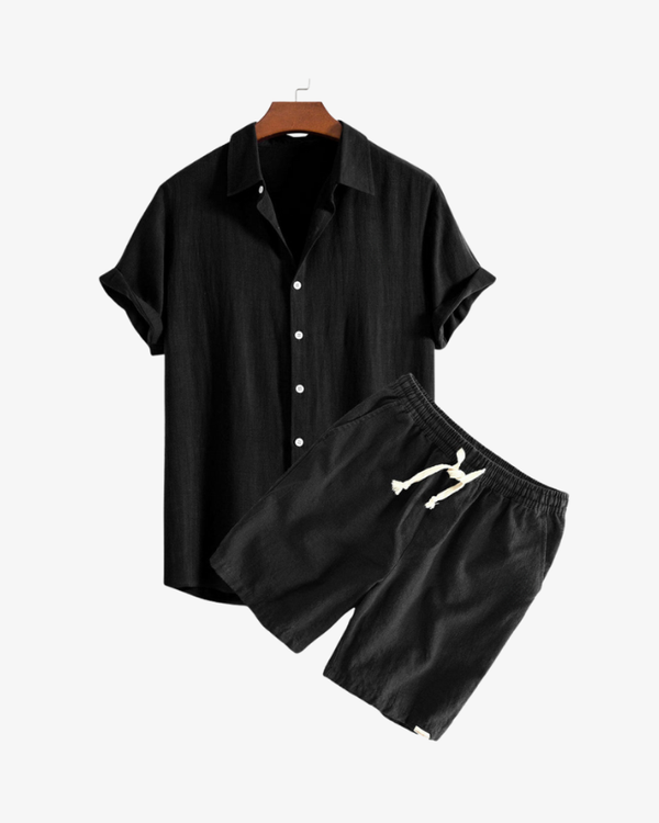 Conjunto de camisa y pantalones cortos de lino premium