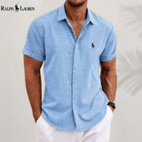Camisa clásica de lino y algodón
