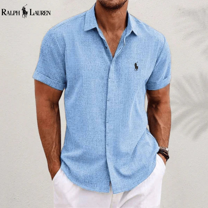 Camisa clásica de lino y algodón