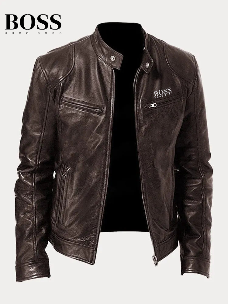 Chaqueta casual de piel sintética