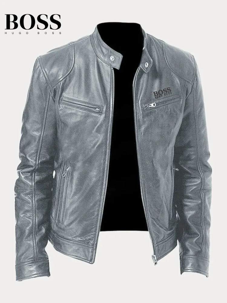Chaqueta casual de piel sintética