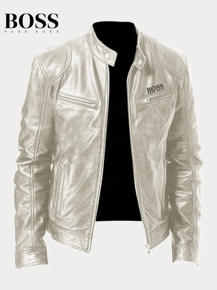 Chaqueta casual de piel sintética