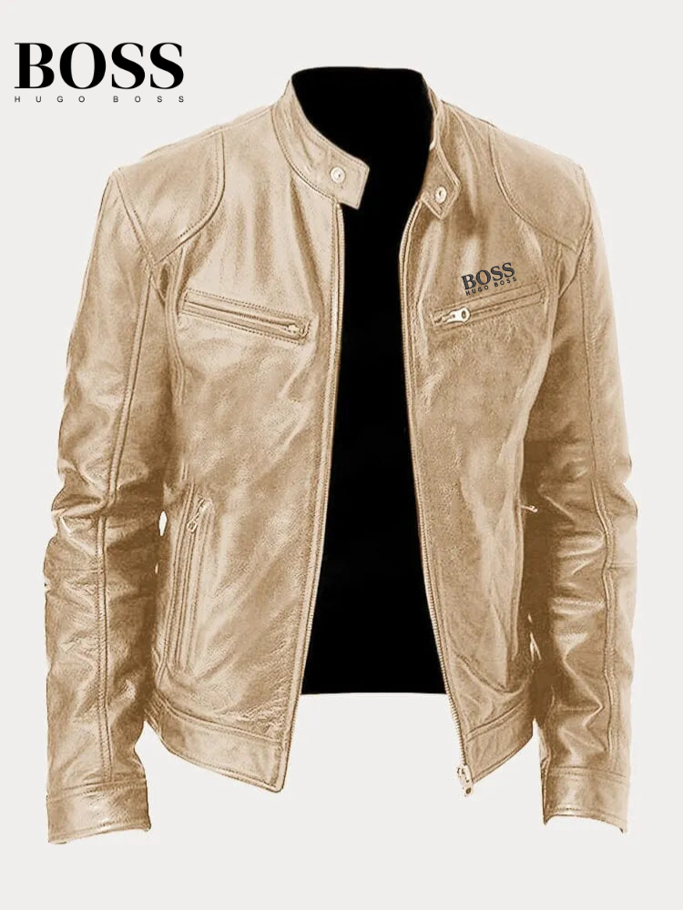 Chaqueta casual de piel sintética