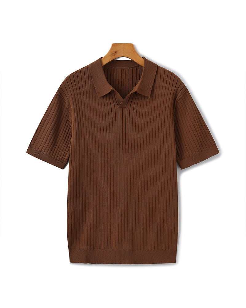 Polo de punto acanalado premium