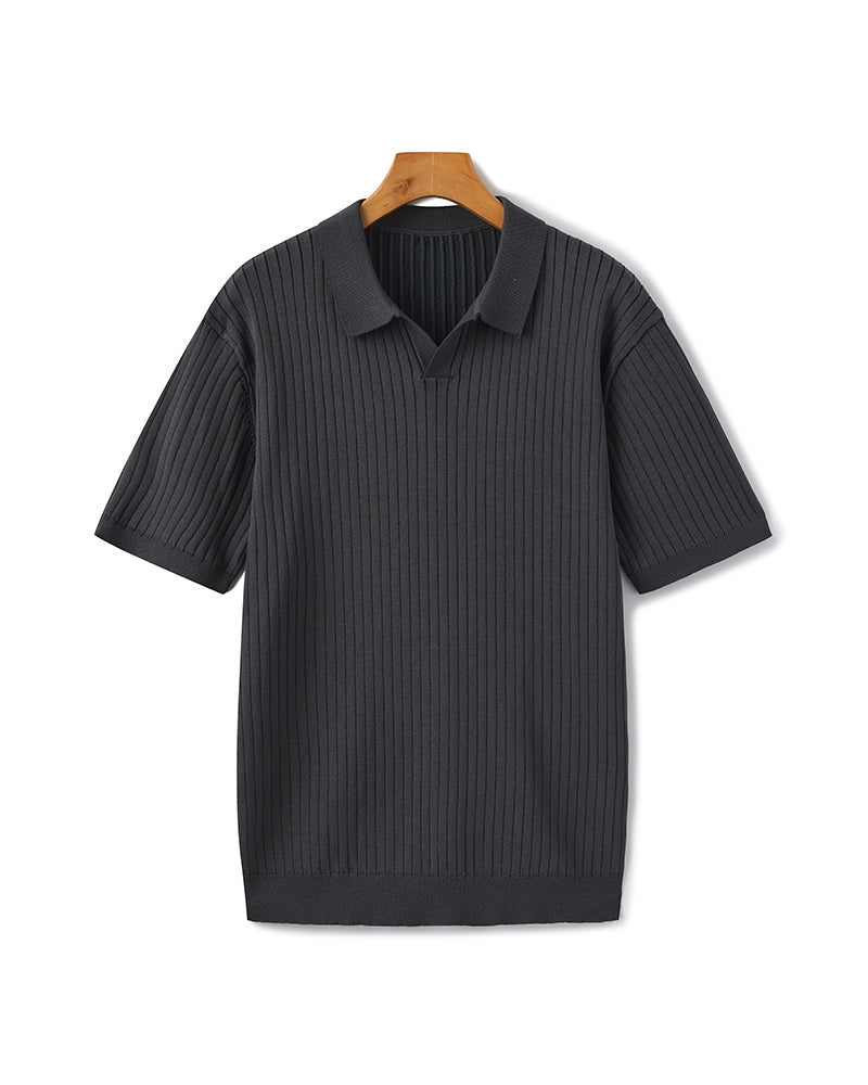 Polo de punto acanalado premium
