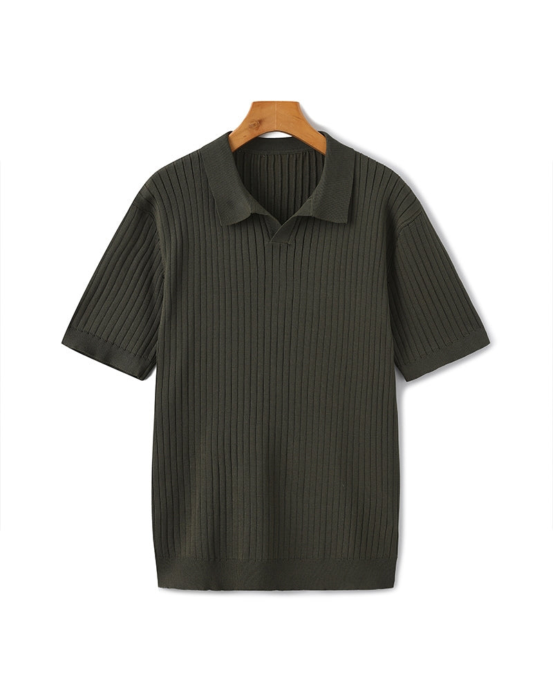 Polo de punto acanalado premium